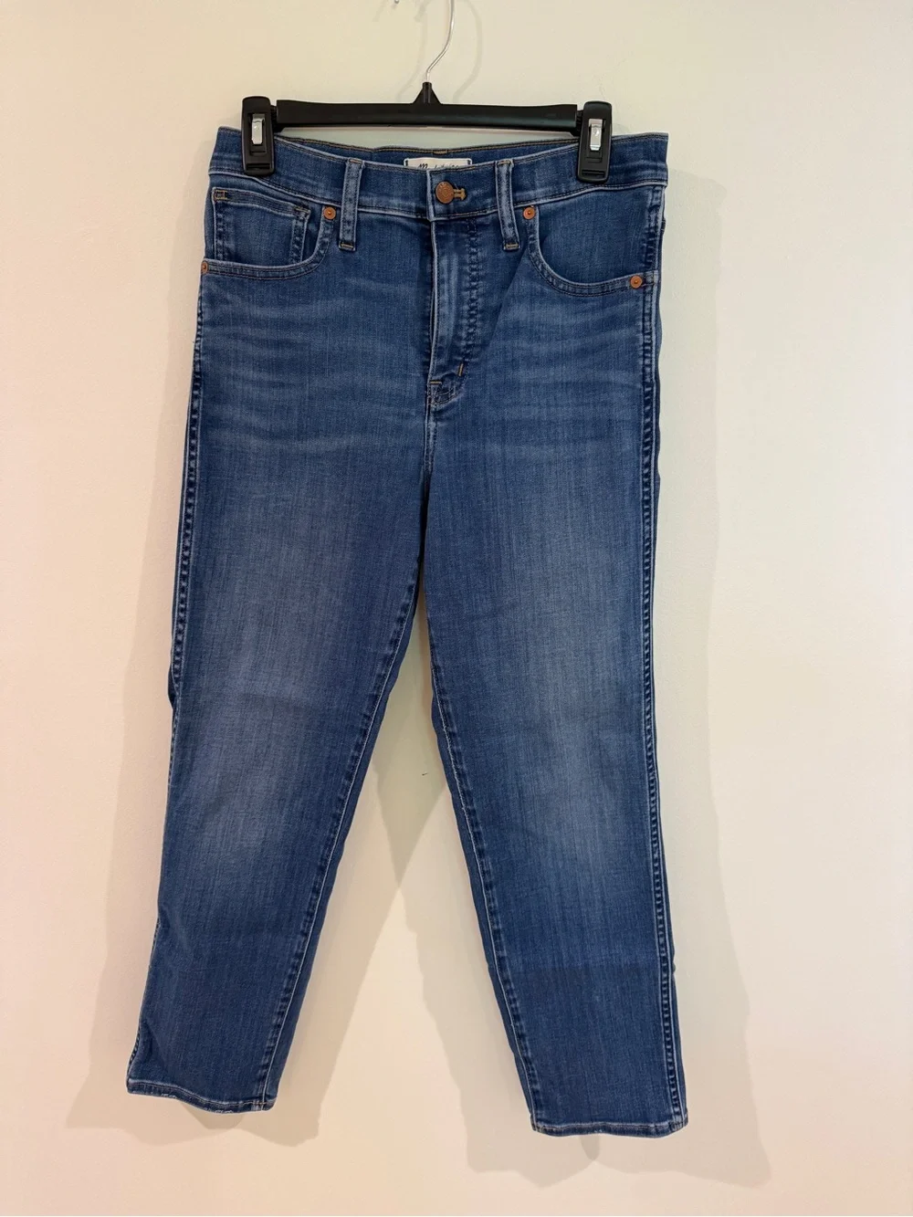 Madewell Washed Blue Ankle Crop Straight Jeans